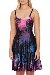 Hokusai's Waterfalls Scoop Longline Strappy Dress