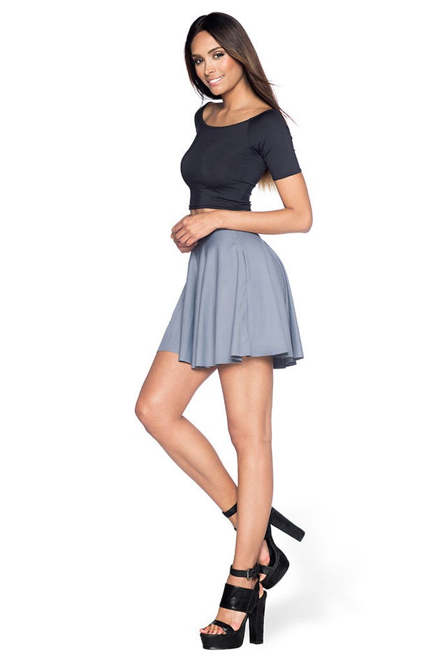 Matte Grey Pocket Skater Skirt