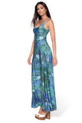 Blue Water Lilies Maxi Dress