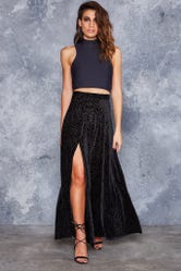 Burned Velvet Single Split Skirt