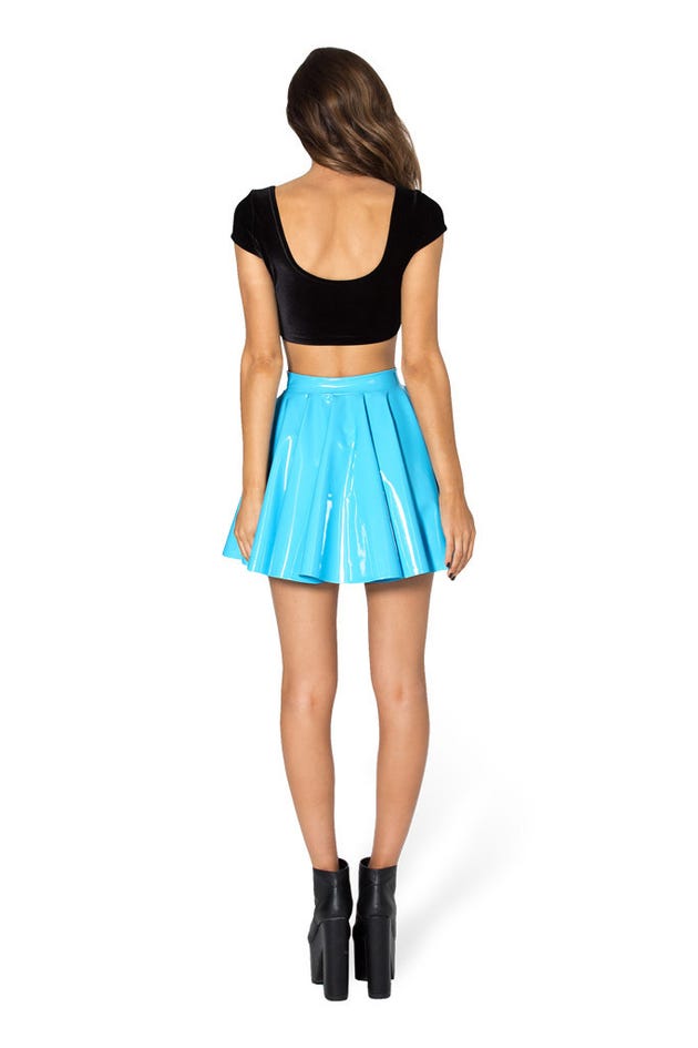 PVC Sky Blue Cheerleader Skirt