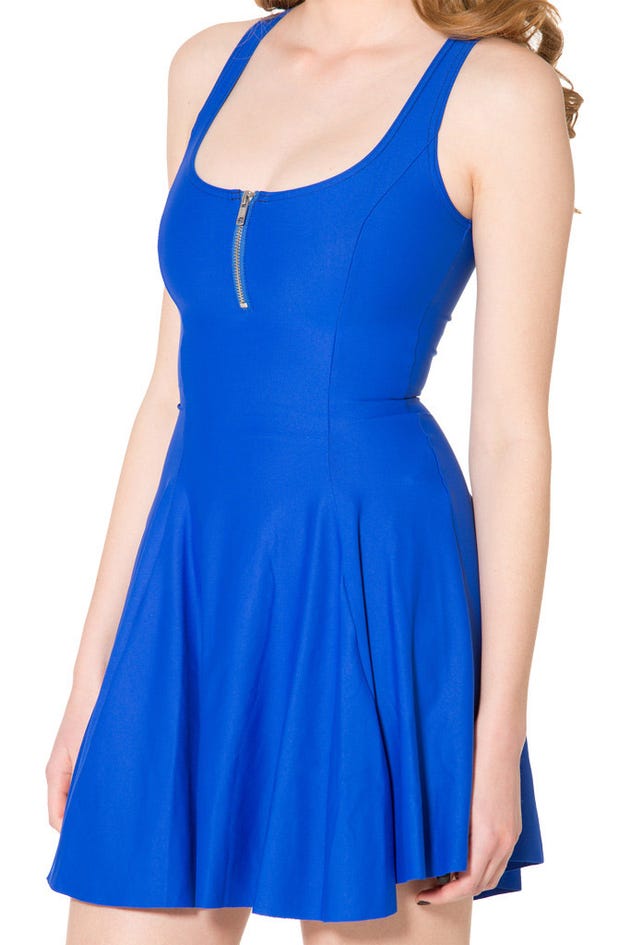 Matte Royal Blue Evil Zip Dress