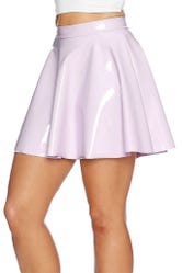 Mauve Pastel PVC Skater Skirt