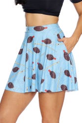 Soy Fishy Blue Pocket Skater Skirt