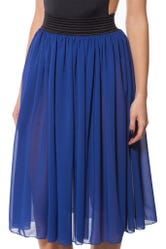 Chiffon Royal Blue Midi Skirt