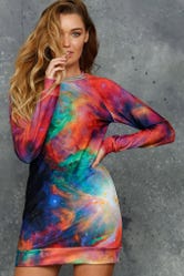 Galaxy Rainbow Sweater Dress