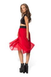 Chiffon Ruby Midi Skirt