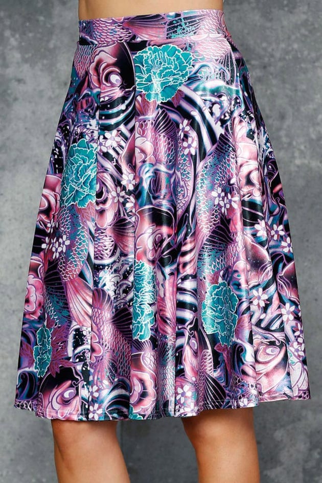Koi Pink Velvet Midi Skirt