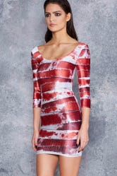 Bleeding Mummy 3/4 Sleeve Velvet Dress