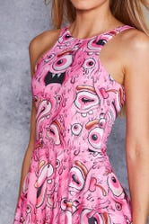 Pink Eyed Monster Reversible Skater Dress