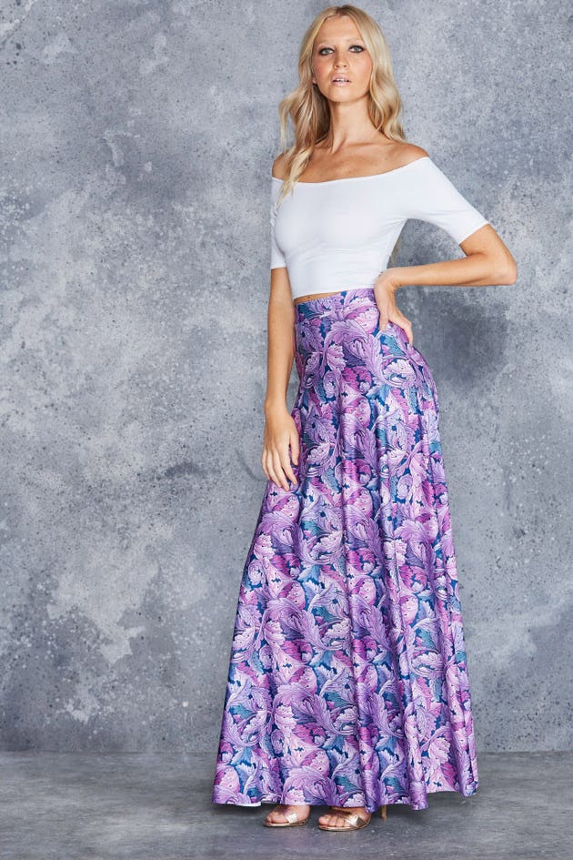 Falling Purple Maxi Skirt