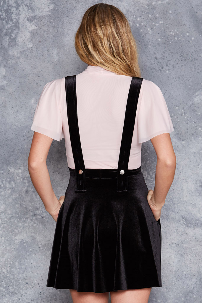 Black velvet shop pinafore dress