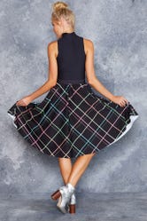 Tartan Neon Pocket Midi Skirt