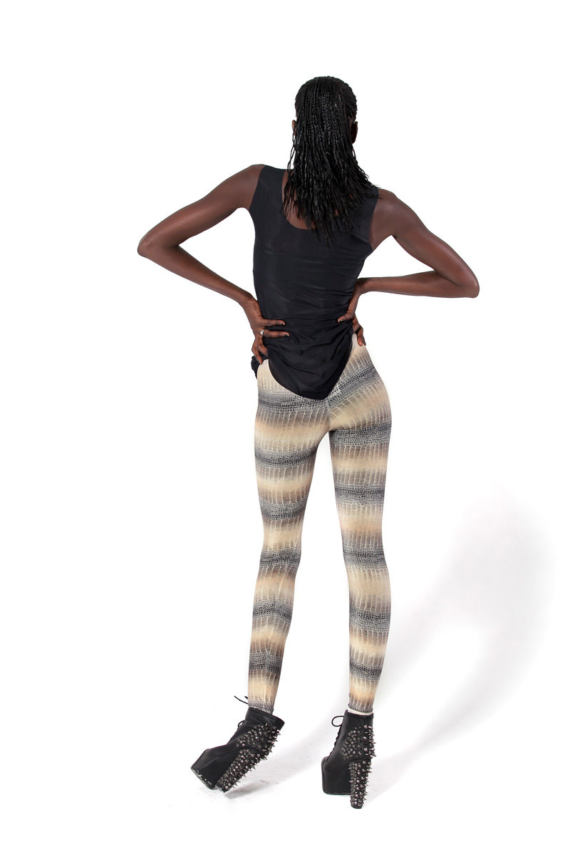 Embossed Snake Sage Green High Waisted Legging | Emily Hsu Designs