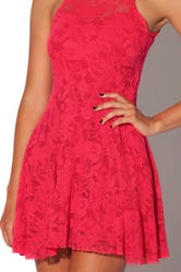 Red Lace Skater Dress