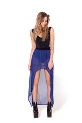 Micro Mullet Skirt Blue