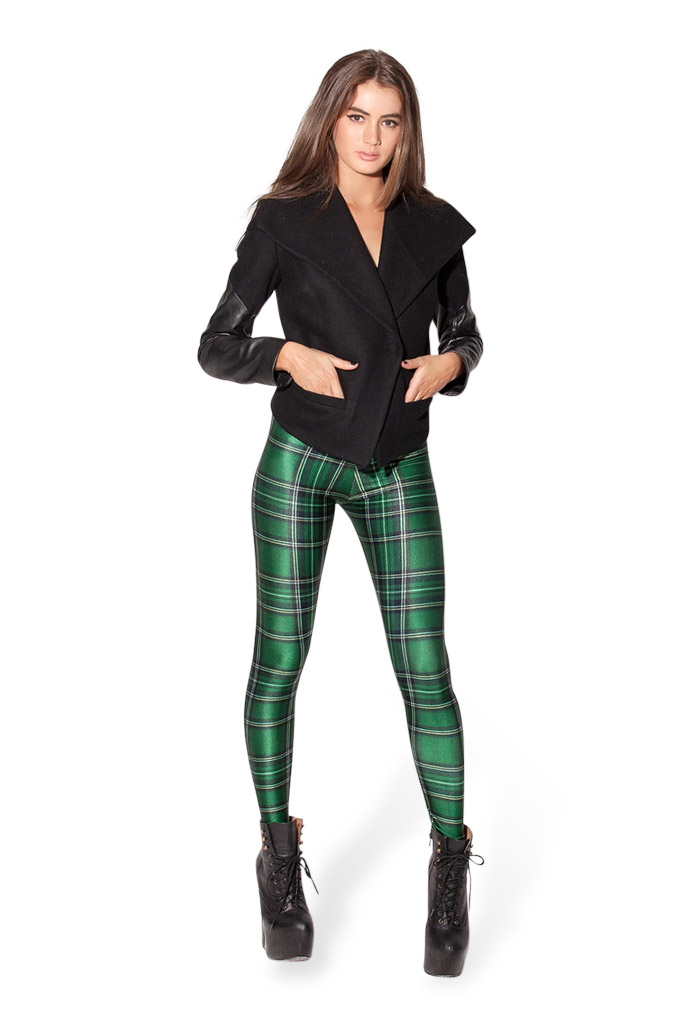 Green shop tartan tights