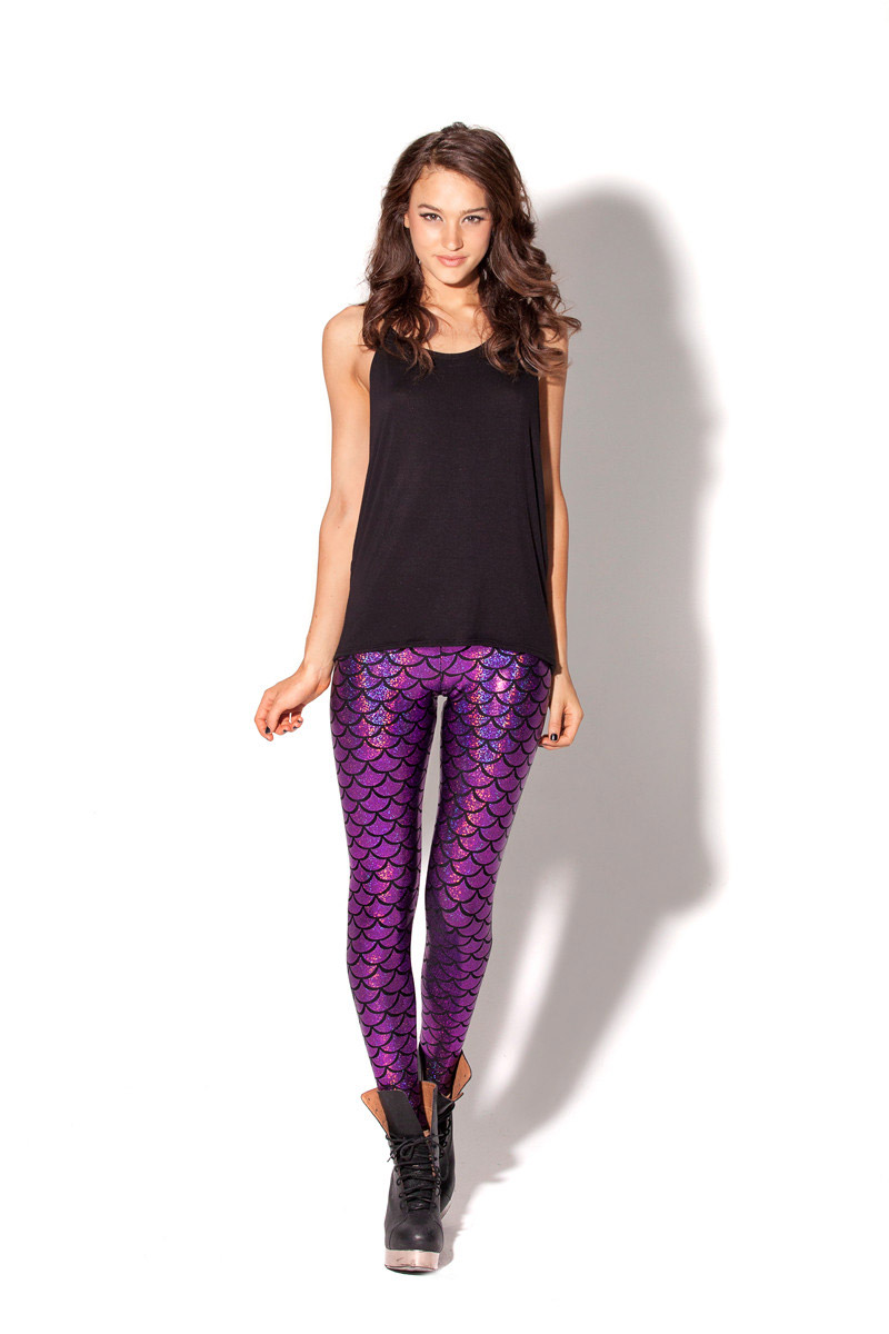 Plus Size Goth Leggings with Printed Cathedral | Devil Walking