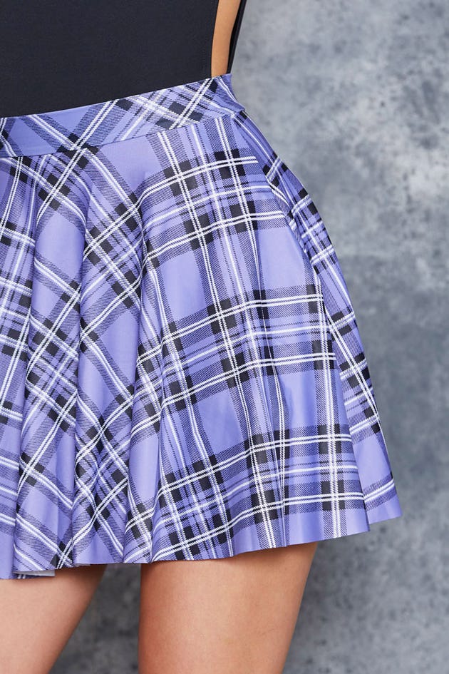 Tartan Lavender Pocket Skater Skirt