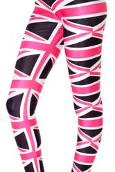 Union Jack Pink/Black Leggings