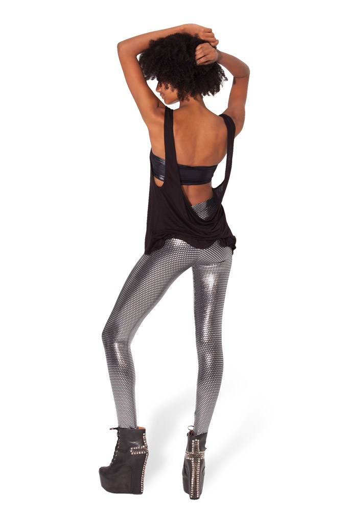 Silver sequin leggings sale