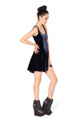 Velvet Deep Blue Evil Skater Dress