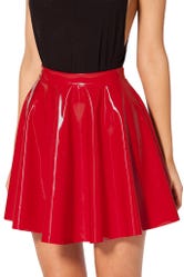 PVC Red Skater Skirt