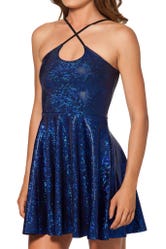 Shattered Sapphire Reversible Straps Dress