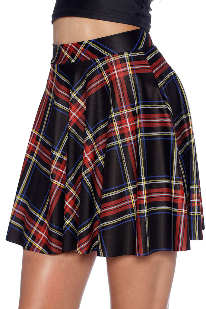 Tartan red skater shop skirt black milk