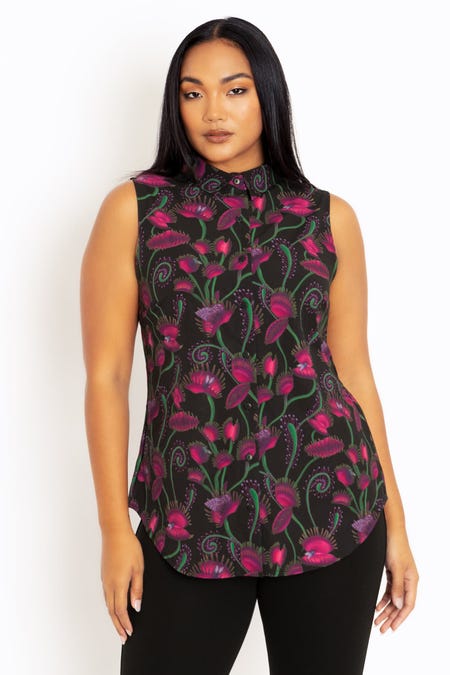 The Sara - Women's Plus Size Tank Top in Black Floral – Apple Girl Boutique