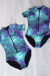 Galaxy Teal Short Sleeve Reef Suit
