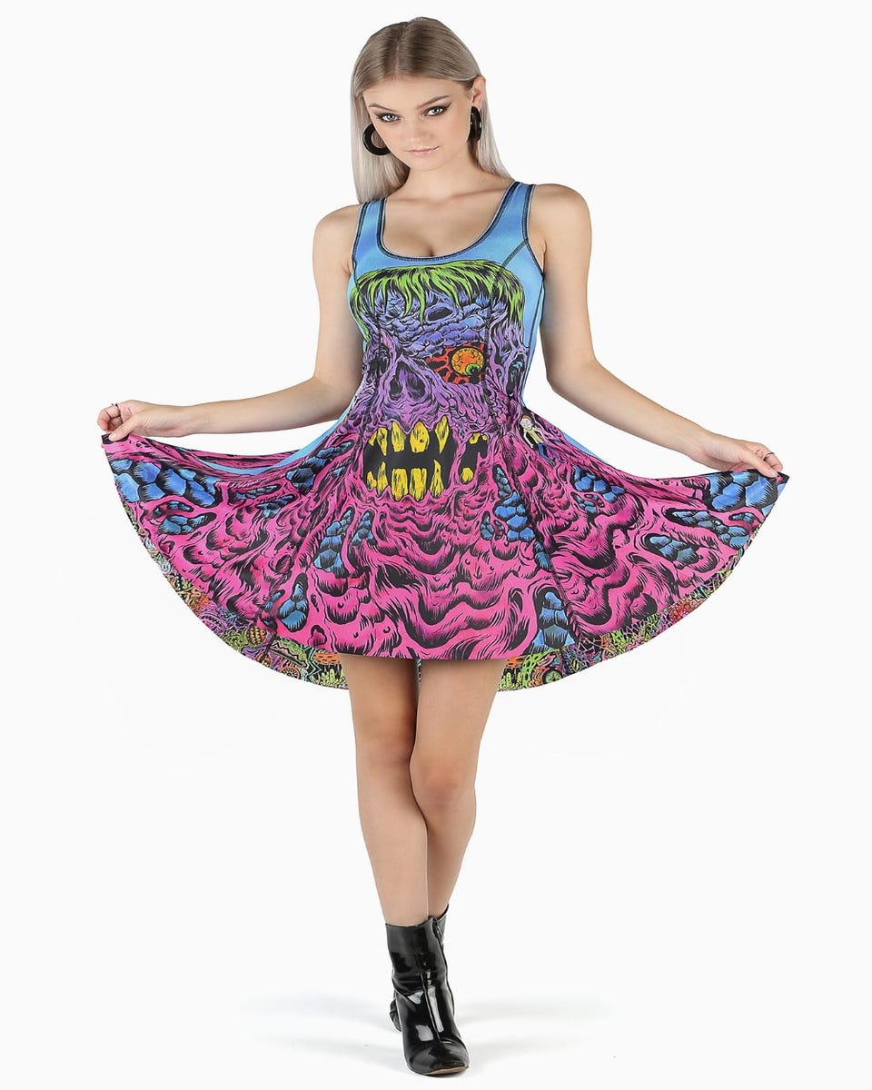 Monster Trouble Vs Monster Rick And Morty Inside Out Dress - Limited