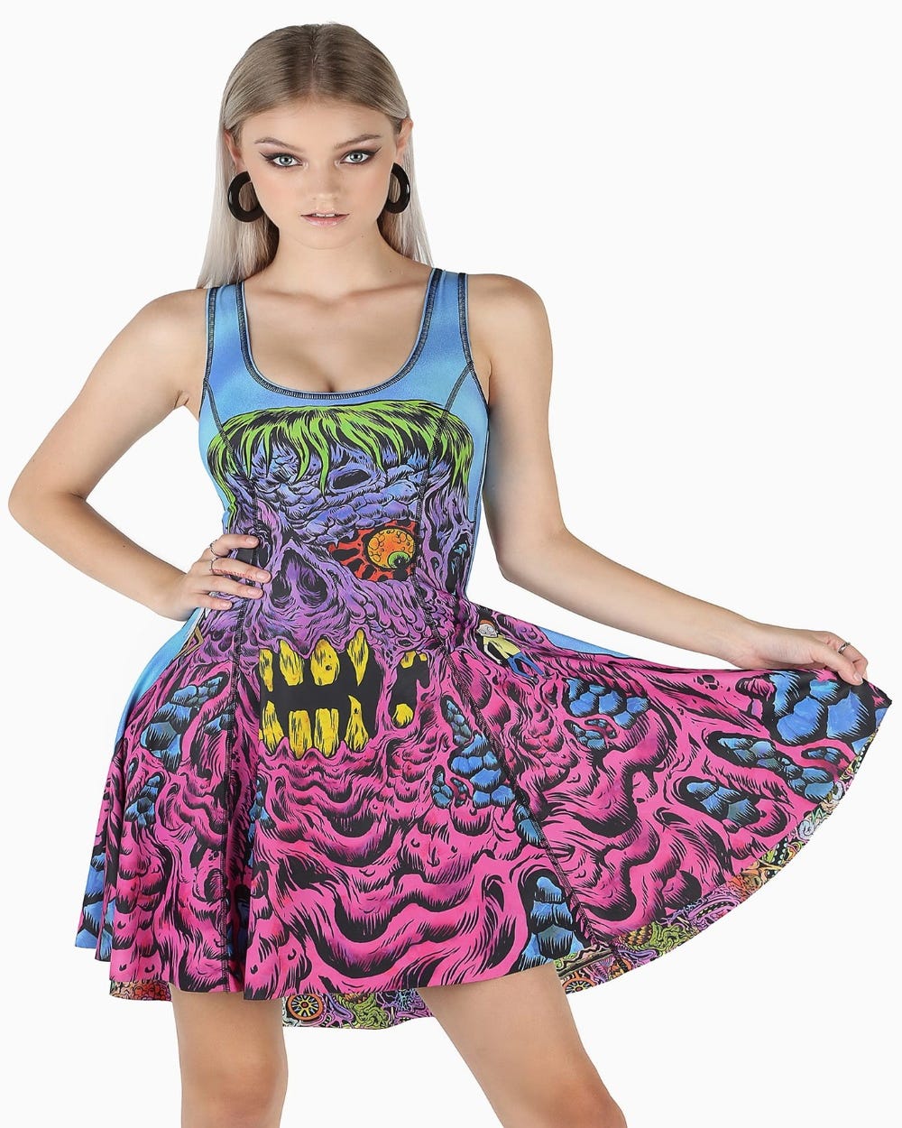 Monster Trouble Vs Monster Rick And Morty Inside Out Dress - Limited