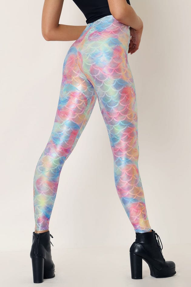 Cotton Candy Holographic High Waist Leggings