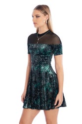 Mermaid's Grotto Sheer Splice Evil Tee Dress