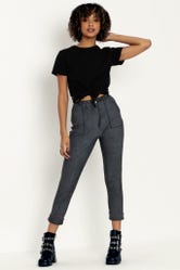 Not Actually Denim Black Cuffed Pants - Limited