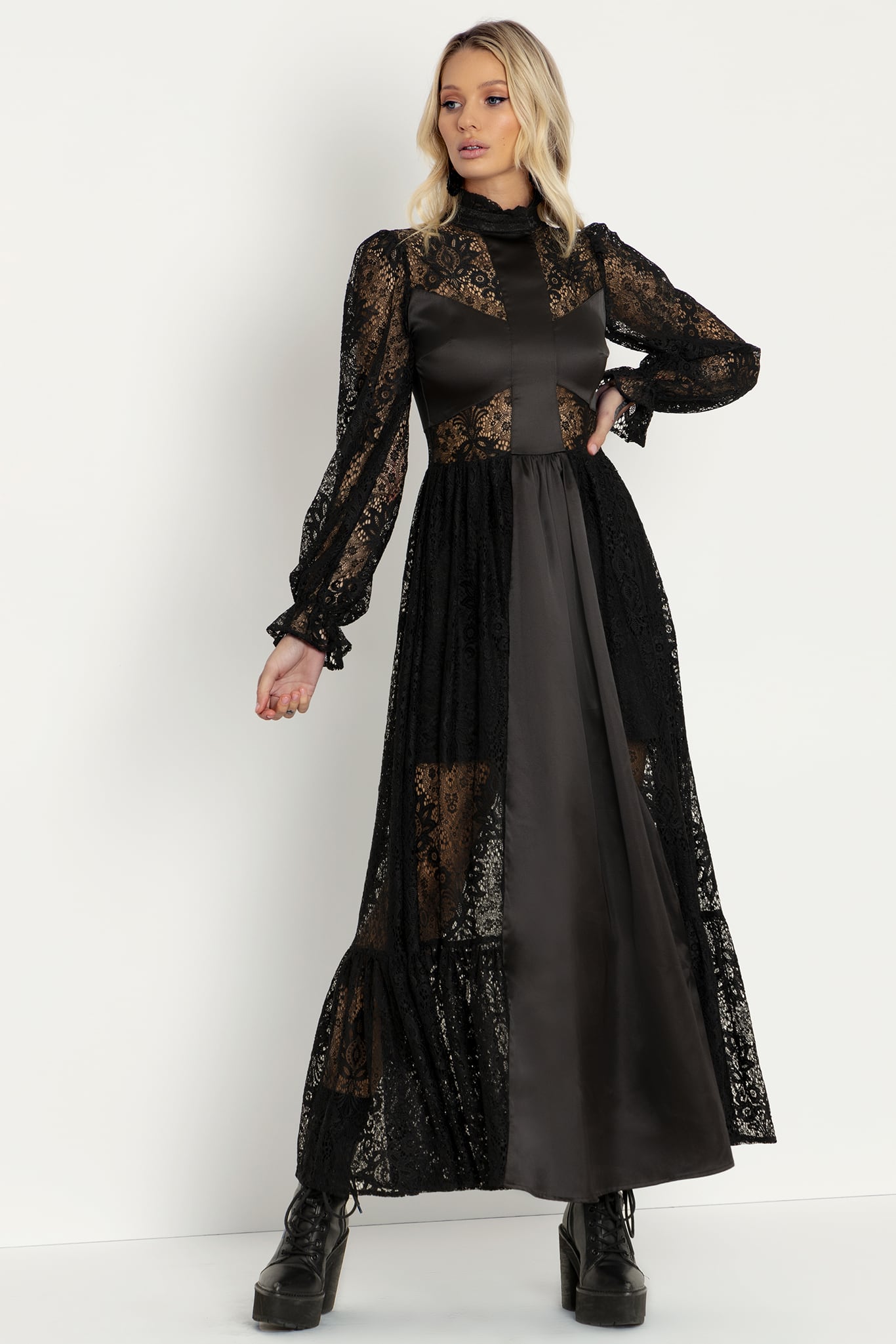 wishlist apparel lace maxi dress