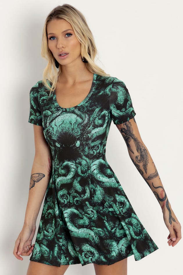 Tartan Rainbow Scoop Evil Tee Dress - Limited