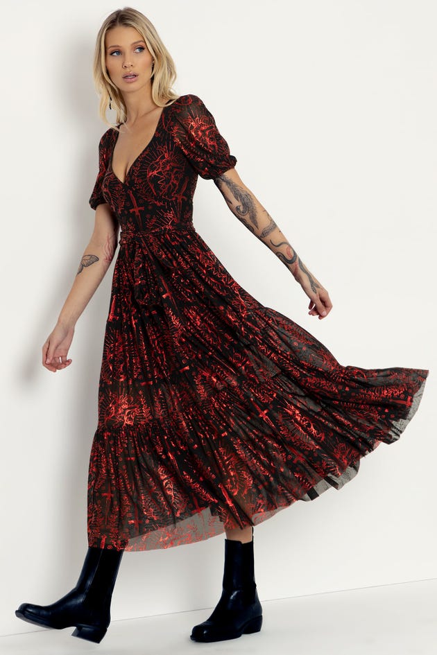 Like A Dagger To My Heart Wrap Midaxi Dress - Limited