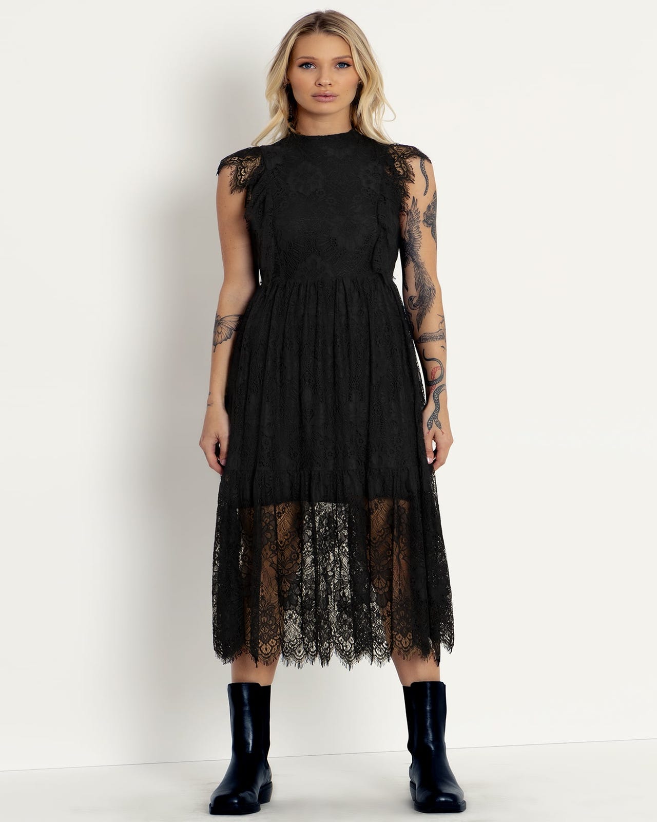 Cultist Lace Frill Sleeve Midaxi Dress - Limited