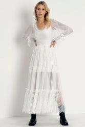 White Wedding Long Sleeve Maxi Dress