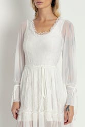 White Wedding Long Sleeve Maxi Dress