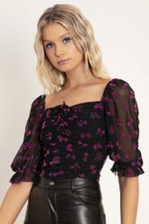 Bows Before Bros Black Sweetheart Top