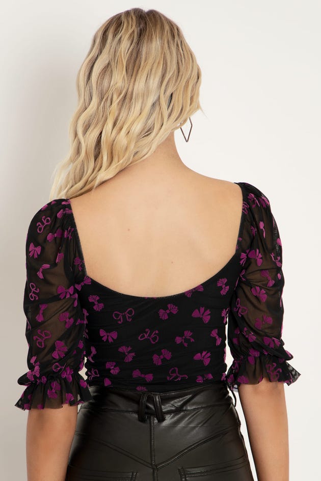 Bows Before Bros Black Sweetheart Top