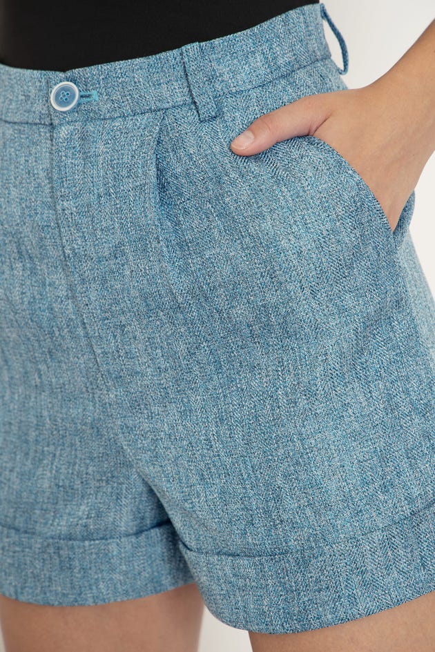 Tweed Blue Shorts