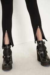 Black Unzipped HW Leggings