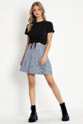 Houndstooth Navy High School Skirt - Limited