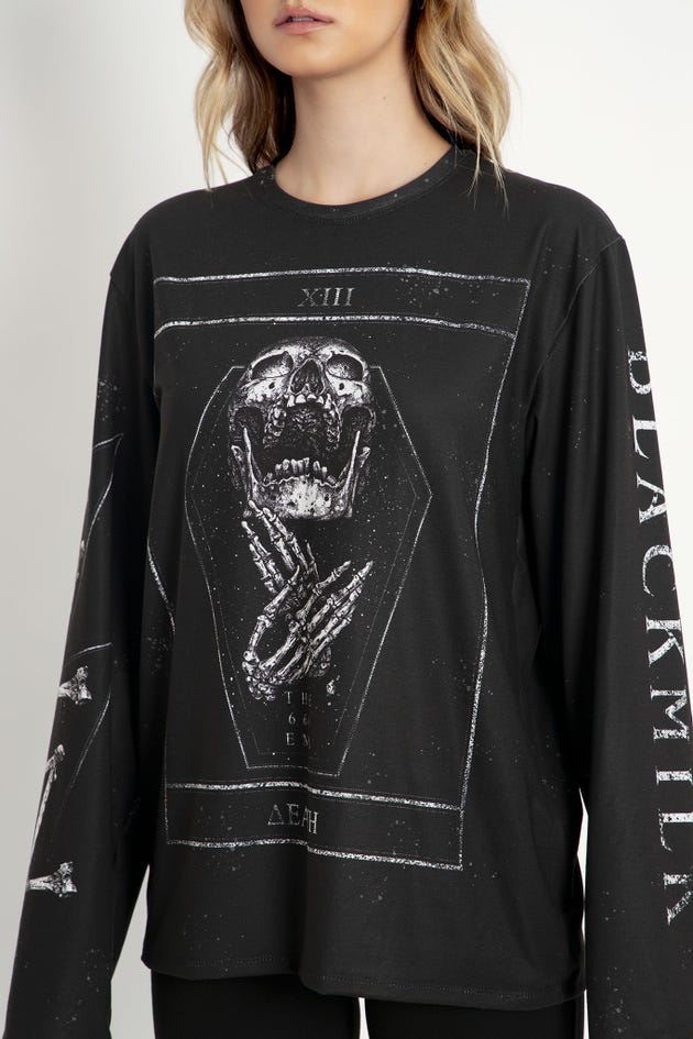 The 666end Death Card Long Sleeve Oversized BFT