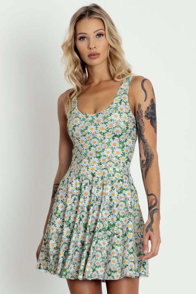 Daisy Chain Scoop Skater Dress - Limited