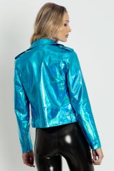 Bioluminescence Holographic Moto Jacket